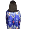 Abaya damska ANORA - Kobaltowy Ikat, jedwabna, tył