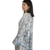 Abaya damska ANORA - Popielaty Ikat, jedwabna, bok