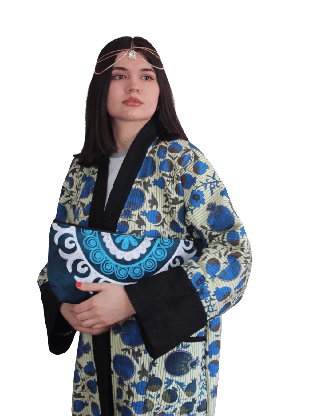 Joma Maxi – Błękitny Ikat, dwustronna, unikat
