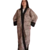 joma-maxi-mozaikowy-ikat-przod-1 Kurtka tadżycka / Tajik jacket - Joma Maxi Mozaikowy Ikat ANORA - ręcznie szyta kurtka kimono, kremowo-brązowy wzór mozaikowy