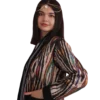 joma-maxi-paskowy-ikat-przod-1 Kurtka tadżycka / Tajik jacket - Joma Maxi Paskowy Ikat ANORA - ręcznie szyta kurtka kimono, wielobarwny wzór w pasy