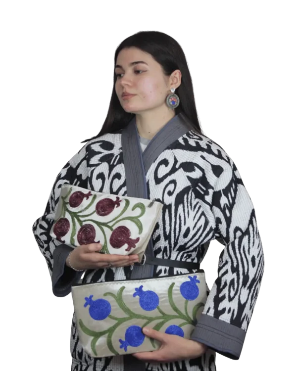 Joma Midi - Malowany Ikat, tył 2 Joma Midi Malowany Ikat ANORA - druga strona, stylizacja z akcesoriami
