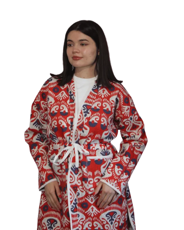 Joma Midi Rubinowy Ikat ANORA - ujęcie 3/4
