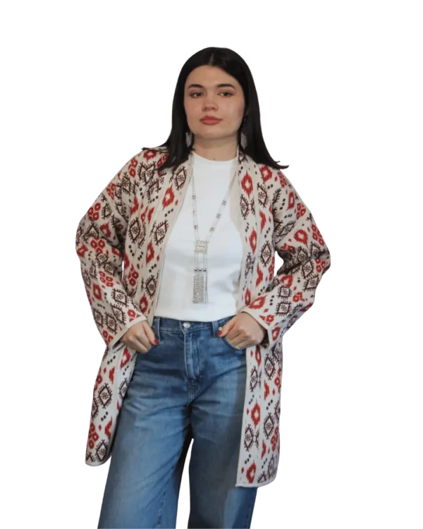 Joma Midi Szkarlatny Ikat ANORA - druga strona, ujęcie z tyłu