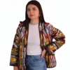 joma-mini-teczowy-ikat-przod-1 Kurtka tadżycka / Tajik jacket - Joma Mini Tęczowy Ikat ANORA - ręcznie szyta kurtka kimono, wielobarwny wzór ikat w pasy