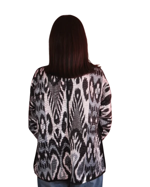 Joma Mini Zebrowy Ikat ANORA - profil, czarno-biały wzór ikat