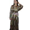 Sukienka ikat ANORA - Klejnotowy Ikat, atlas, przód