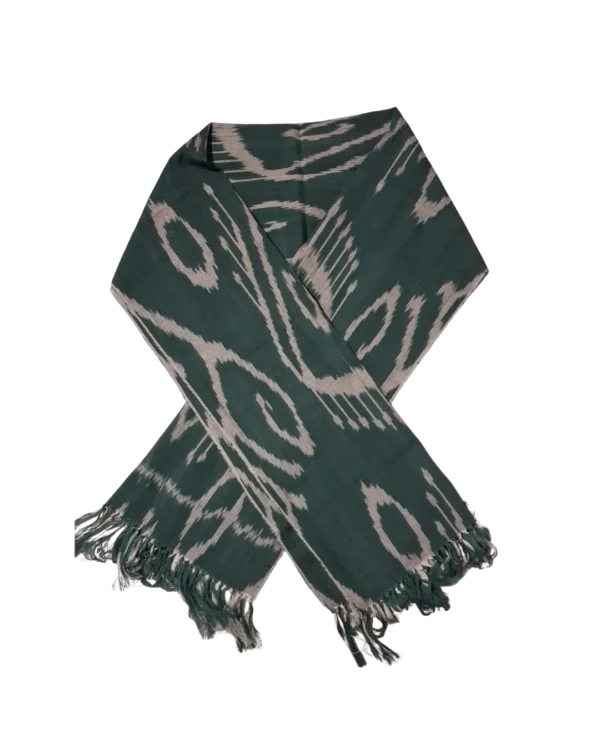 szal-lesny-ikat Szal ikat ANORA - Leśny Ikat, atlas, układ płasko