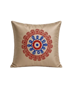 Poszewka welurowa ANORA „Suzani" — komplet 2 szt., ręczny haft, 50×50 cm